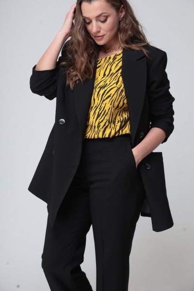 Костюм женский брючный с жакетом и полуприлегающим топом ALEZA 1083 - фото 3