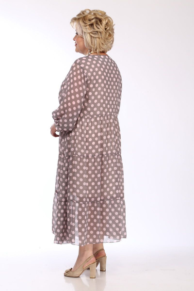 Платье свободного силуэта с V-образным вырезом и пуговицами Djerza 1441В - фото 7