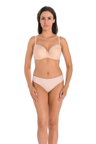 Трусы низкая посадка из трикотажа и кружева Teyli 7116 серебристый_пион - фото 1