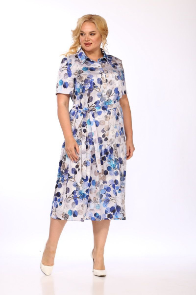Платье с воланом, прямое, комфортное из приятной ткани Ga-Ta Style 2105/1 - фото 1