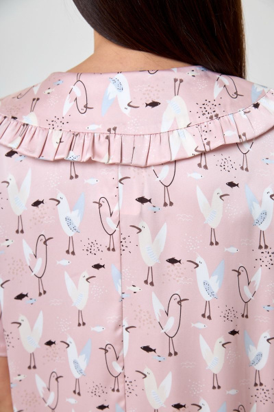 Летний пижамный комплект из вискозы с короткими шортами Anelli 1265 розовое_облако - фото 6