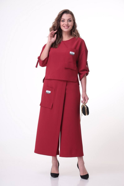 Блуза, кюлоты Taita plus 2131/12 бордо - фото 2