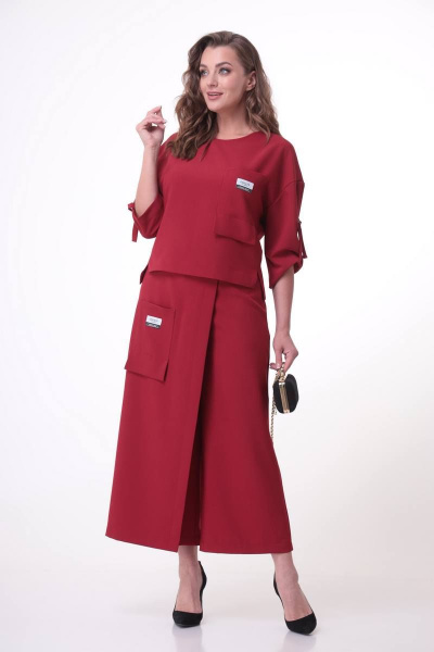 Блуза, кюлоты Taita plus 2131/12 бордо - фото 3