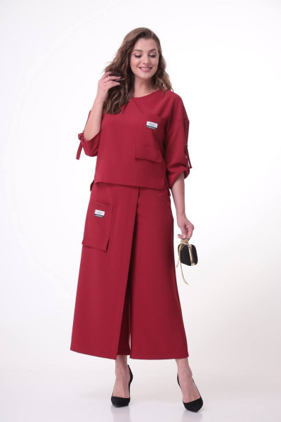 Блуза, кюлоты Taita plus 2131/12 бордо - фото 7