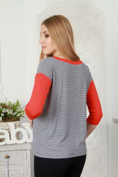 Туника для беременных из эластичного трикотажа с сердечками Lucky mum 1103 - фото 3