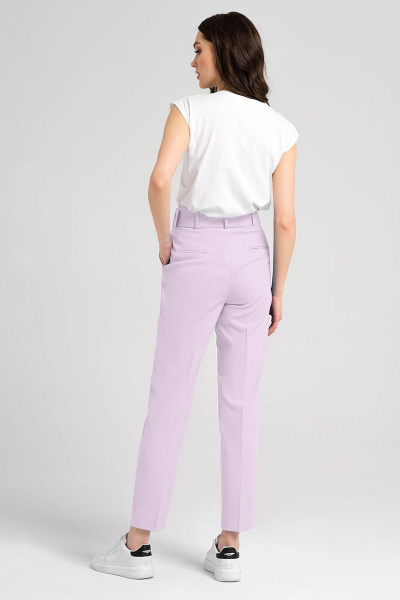 Фиолетовые брюки с высокой посадкой и разрезами летние Панда 11860z лиловый - фото 2