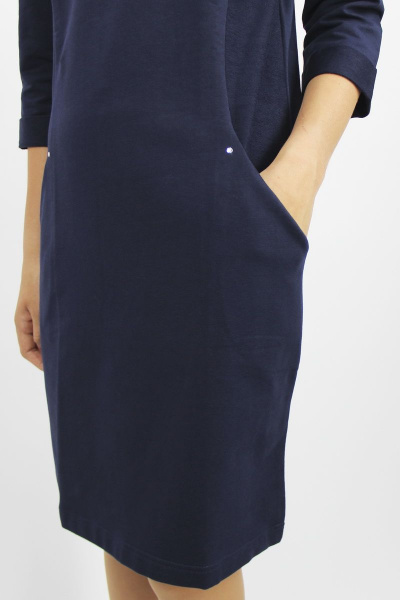 Платье с лодочной горловиной и карманами, синее, до бедра Полесье С4834-16 6С0786-Д43 152,158 м.синий - фото 3