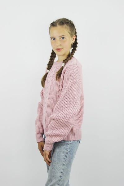 Джемпер из шерсти с прямым фасоном и укороченной длиной Полесье С9560-22 2С5070-Д43 170,176 лотос - фото 2