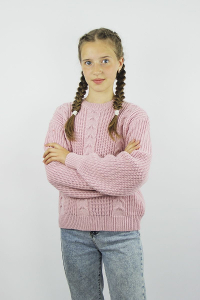 Джемпер из шерсти с прямым фасоном и укороченной длиной Полесье С9560-22 2С5070-Д43 170,176 лотос - фото 1