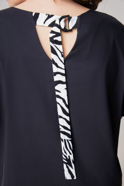 Летний комплект блузы и брюк из хлопка EVA GRANT 170 черный+зебра - фото 9