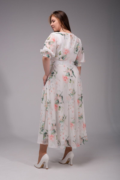 Платье АСВ 1247.2 белый+цветы - фото 8