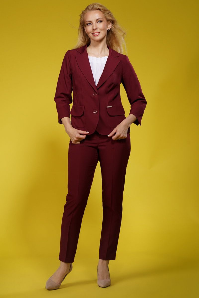 Блуза, брюки, жакет Белтрикотаж 4188/1 ежевика - фото 1