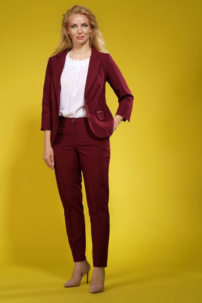 Блуза, брюки, жакет Белтрикотаж 4188/1 ежевика - фото 2