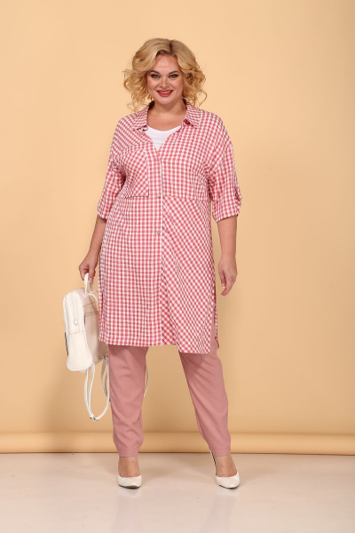 Блуза, брюки, кардиган Tensi 333 пудрово-красный - фото 1