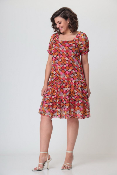 Платье из шифона с воланами, карманами и каре-вырезом Орхидея 1181 - фото 5