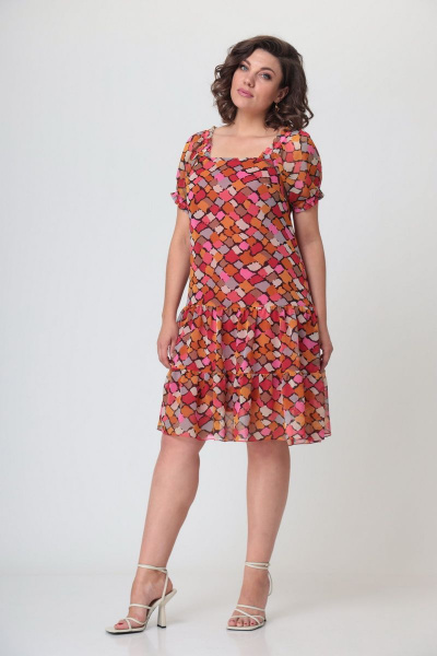 Платье из шифона с воланами, карманами и каре-вырезом Орхидея 1181 - фото 4