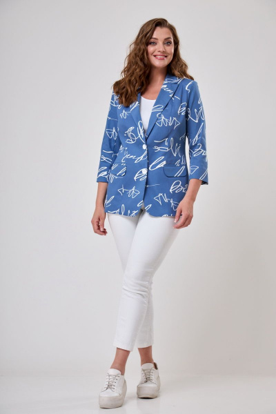Жакет БелЭльСтиль 203-1 11 22 голубой-дизайн - фото 9