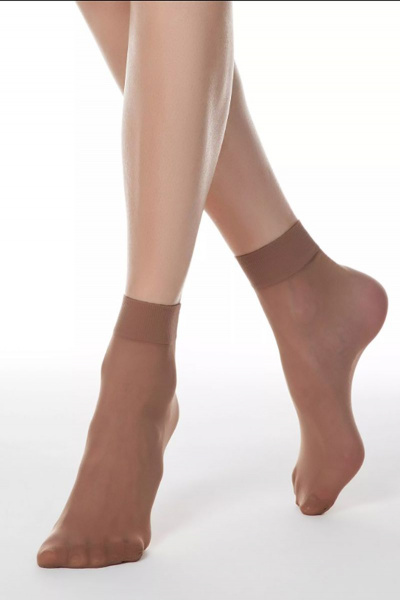 Бежевые плотные гольфы из трикотажа с уплотненной резинкой CONTE Tension_40_(2_пары)_23-25_Bronz - фото 1