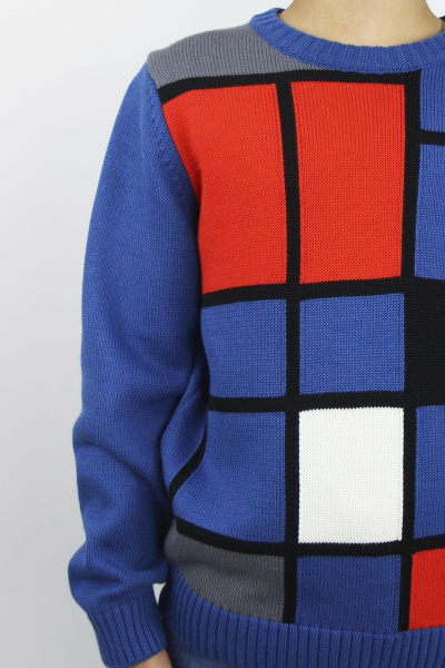 Джемпер прямого силуэта из хлопка для демисезона Полесье С9929-17 8С0556-Д43 110,116 синий_василек - фото 3