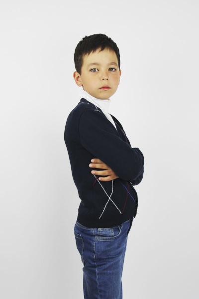 Демисезонный хлопковый жакет с рисунком для мальчика Полесье С2378-17 7С1685-Д43 122 т.синий - фото 2