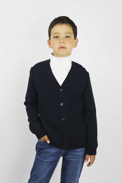Демисезонный женский жакет вязаный на каждый день Полесье С2070-21 1С1189-Д43 122,128 т.синий - фото 1