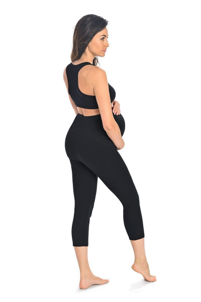 Капри женские прилегающие из хлопка и трикотажа Teyli 2231/170,176 черный - фото 2
