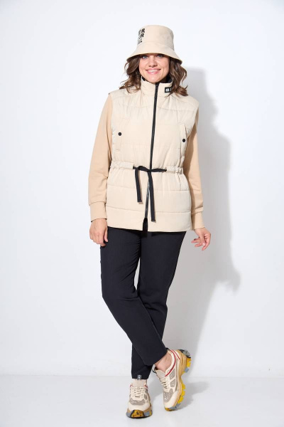 Блуза, брюки, жилет Runella 1487 беж - фото 10