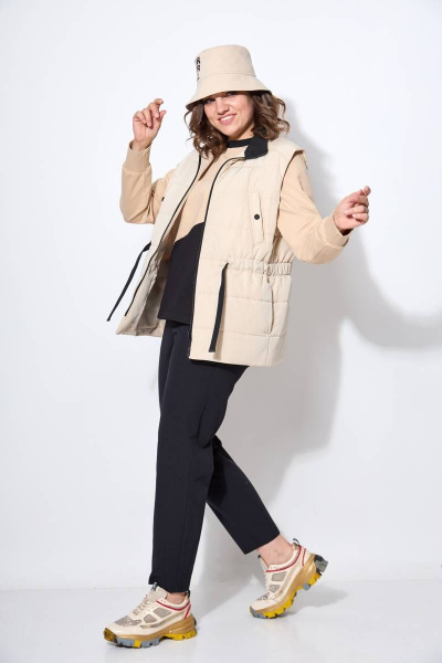 Блуза, брюки, жилет Runella 1487 беж - фото 6