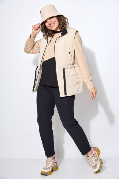 Блуза, брюки, жилет Runella 1487 беж - фото 5