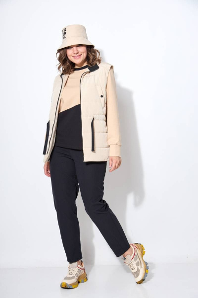 Блуза, брюки, жилет Runella 1487 беж - фото 1