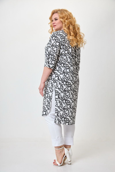 Брюки, туника БАГРЯНИЦА 3010 белый-черный - фото 5