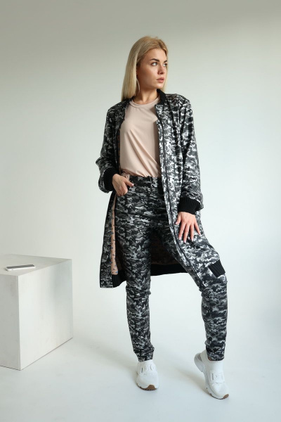 Модные скинни брюки с высокой посадкой и зауженной лодыжкой Ambera 189 камуфляж - фото 1