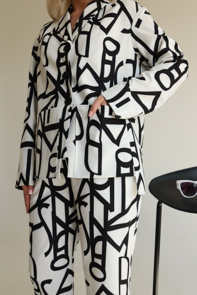 Летние брюки из вискозы с асимметричным низом и карманами Ambera 255.1 зебра - фото 3