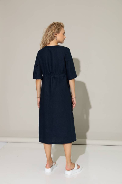 Летнее синее платье из льна и текстиля для повседневных дней Femme & Devur 80013 1.36F(170) - фото 2