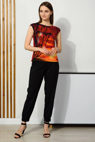 Летний джемпер из вискозы и трикотажа с принтом Femme & Devur 5948 6.32F(170) - фото 2