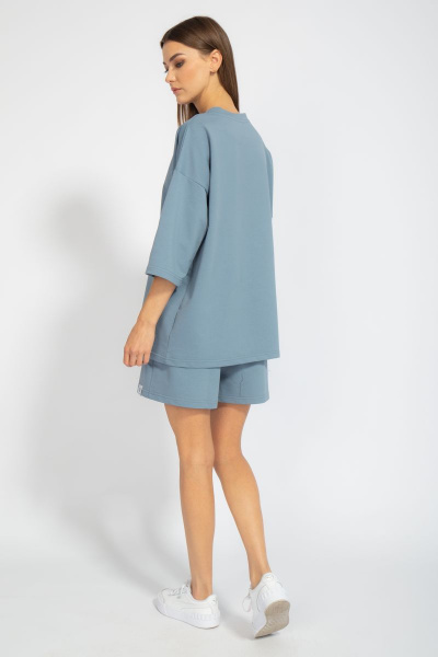 Костюм оверсайз шорты и джемпер из трикотажа для лета Kivviwear 40904091.02 - фото 13