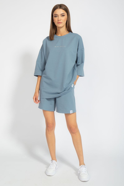 Костюм оверсайз шорты и джемпер из трикотажа для лета Kivviwear 40904091.02 - фото 11