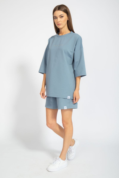 Костюм оверсайз шорты и джемпер из трикотажа для лета Kivviwear 40904091.02 - фото 8