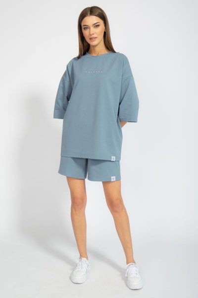 Костюм оверсайз шорты и джемпер из трикотажа для лета Kivviwear 40904091.02 - фото 4