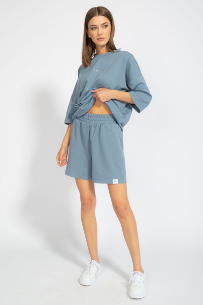 Костюм оверсайз шорты и джемпер из трикотажа для лета Kivviwear 40904091.02 - фото 3