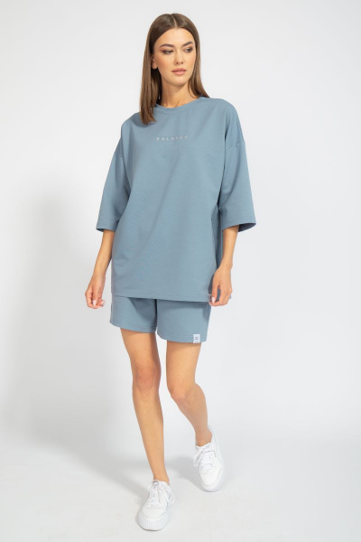 Костюм оверсайз шорты и джемпер из трикотажа для лета Kivviwear 40904091.02 - фото 2