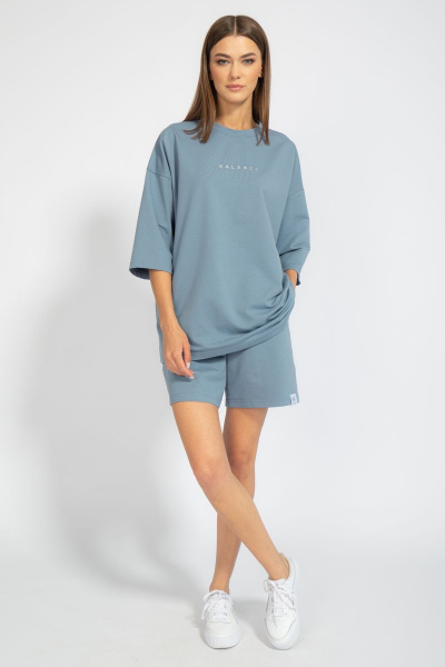 Костюм оверсайз шорты и джемпер из трикотажа для лета Kivviwear 40904091.02 - фото 1