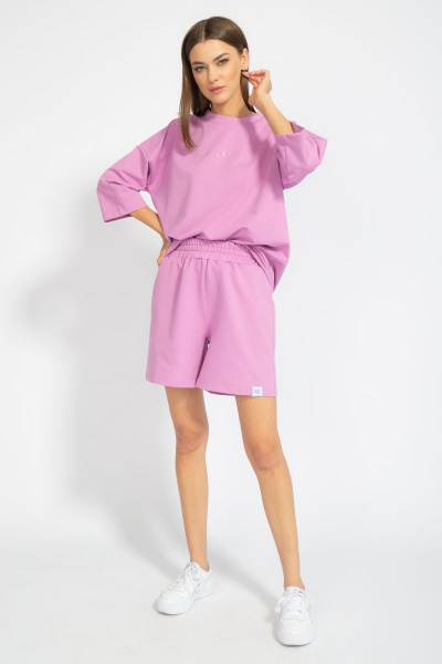 Костюм оверсайз шорты и джемпер из трикотажа для лета Kivviwear 40904091.05 - фото 11