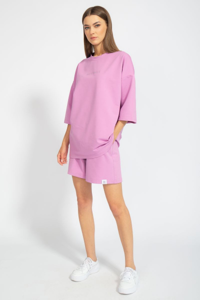 Костюм оверсайз шорты и джемпер из трикотажа для лета Kivviwear 40904091.05 - фото 7