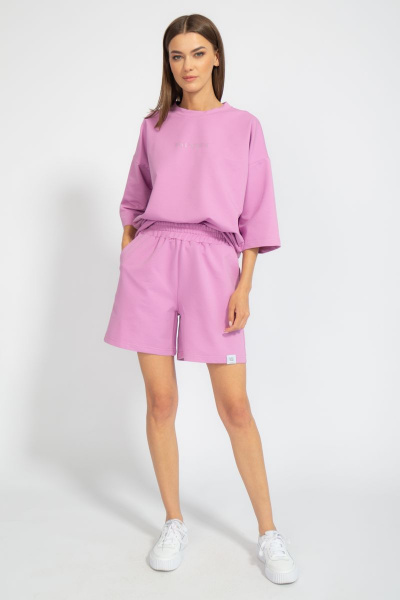Костюм оверсайз шорты и джемпер из трикотажа для лета Kivviwear 40904091.05 - фото 1