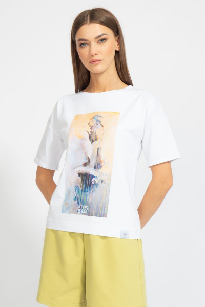 Футболка свободного кроя с цифровым принтом для лета Kivviwear 4026.62 - фото 2