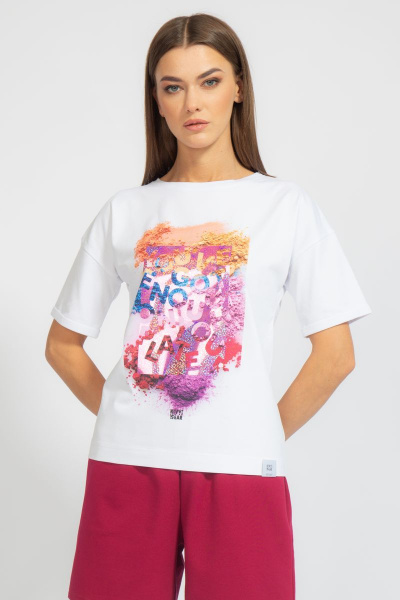 Футболка свободного кроя с цифровым принтом для лета Kivviwear 4026.63 - фото 1