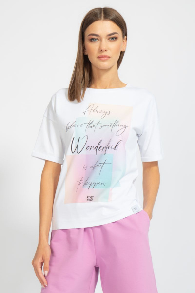 Футболка свободного кроя с цифровым принтом для лета Kivviwear 4026.67 - фото 2