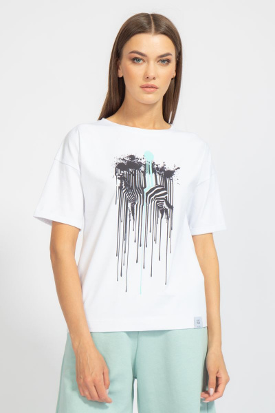 Футболка свободного кроя с цифровым принтом для лета Kivviwear 4026.69 - фото 2