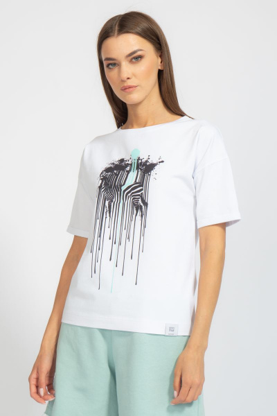 Футболка свободного кроя с цифровым принтом для лета Kivviwear 4026.69 - фото 1